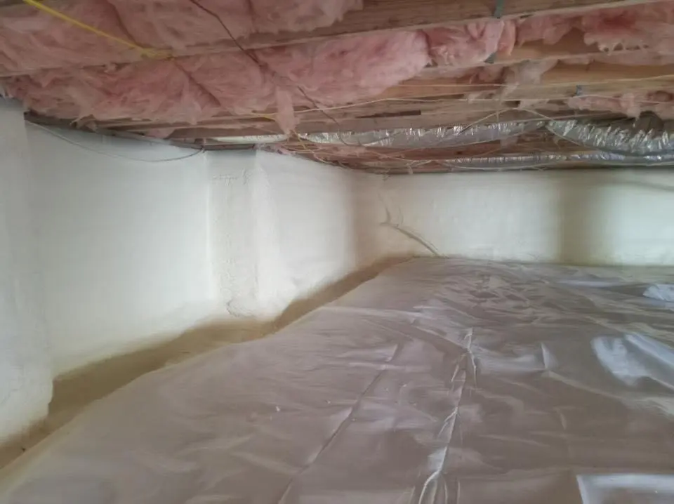 Crawl space encapsulation with closed-cell spray foam for Roof Waterproofing in Delhi
